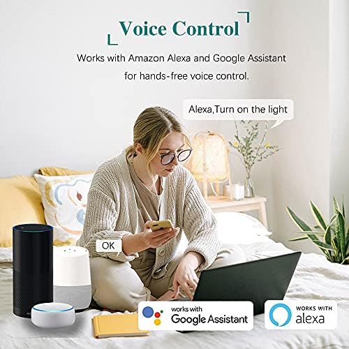 DOGAIN GU10 Smart Bulb, RGB Colour Changing WiFi Light Bulbs, Compatible with Alexa and Google Home, Dimmable led Bulbs, Remote Control, 4.5W=35W, No Hub Required, 4 Pack(2.4GHz Only)
