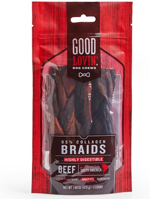 Good Lovin' 5" 95 Collagen Beef Braid Dog Chews, 1.68 oz