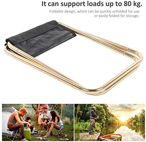 Miniatura 4 de VBESTLIFE Taburete de camping, taburete de pesca compacto para descanso rápido, pesca, picnic, viajes