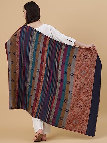 Zamour Women Jacquard Weave Large Shawl Wrap in Soft Material 40x80 inches in Black3