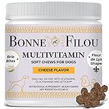 Bonne et Filou 12 in 1 Dog Multivitamin Chews with Glucosamine Chrondrotin and Antigen -...