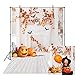 Avezano Halloween Photography Backdrop Fall Maple Leaves Autumn Pumpkin White Fireplace Bat Photoshoot Background Autumn Baby Child Portrait Photographic Backdrops for Photo Studio Photocall (5x7ft)