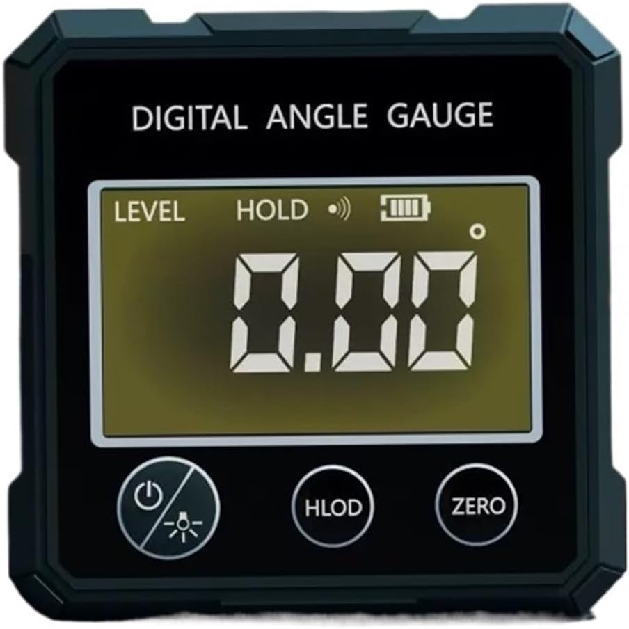 1pcs 4×90° rechargeable digital angle measuring instrument with dual lasers - four-sided magnetic inclination woodworking tool(Yellow)