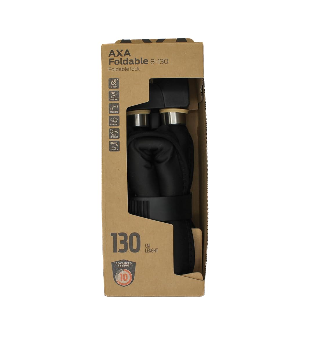 AXA Foldable 8 Lucchetti pieghevoli Black 130 cm