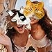 Bayurht Therian Masks Kit—DIY Cat Fox Furry Mask Craft Set, Paintable Animal Costume Furry Mask with Felt Fur, Eye Meshes & Gem Stickers for Halloween, Cosplay, Party