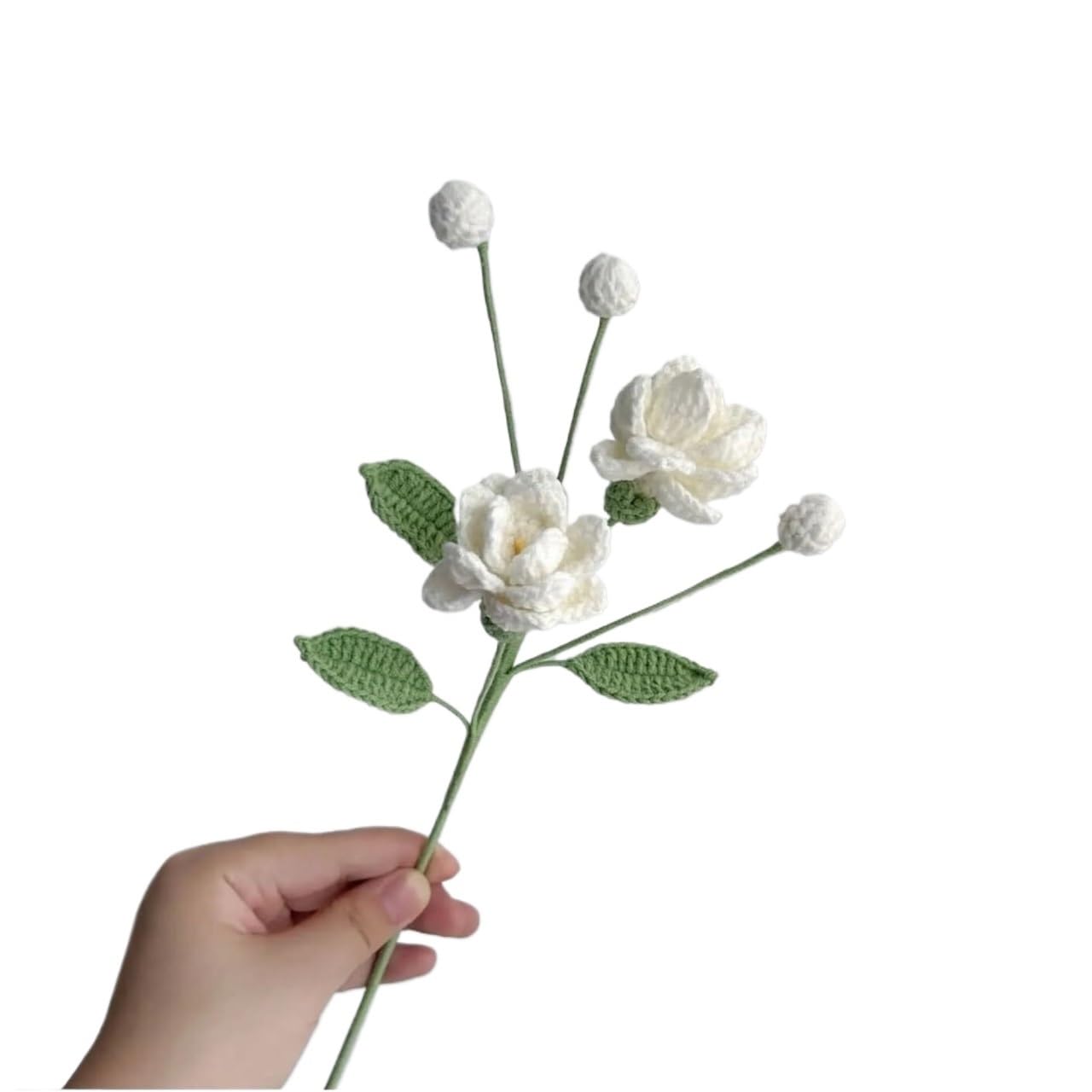 FCfpxwtz Artificial Crochet Flower, 2pcs Handcrafted Crochet Fake Floral Bouquet Multicolor For Weddings Home Decor(S7)