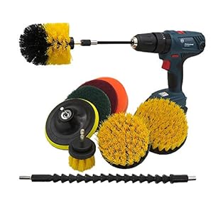 JOMSK Bevestigingsset voor boorborstels, boorborstel, prestatie, scrubber borstel-reinigingskit, 10 stuks opzetborstel…