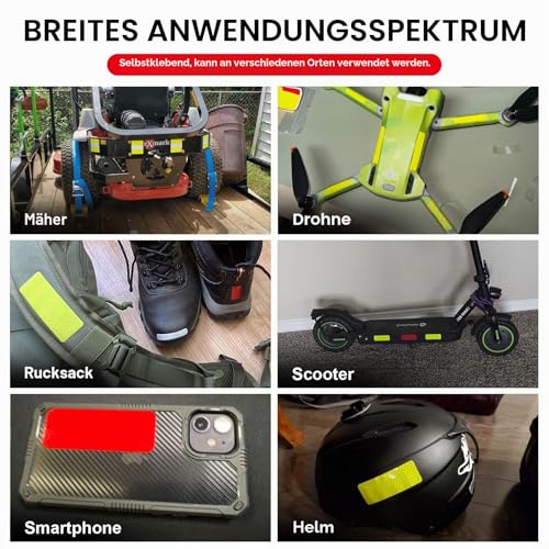 Reflektoren Aufkleber Reflektierendes Klebeband Selbstklebend für Motorrad Fahrzeug Auto Fahrrad Helm Schutzhelm, PSLER 36 PCS Hohe Sichtbarkeit Fluoreszierendes Wasserdicht Reflektorband Halloween