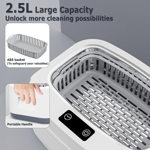 kunphy- Kunphy 2.5L Sonic Jewelry Cleaner com Timer - 40kHz, Professional 304 Stainless Steel Sonic