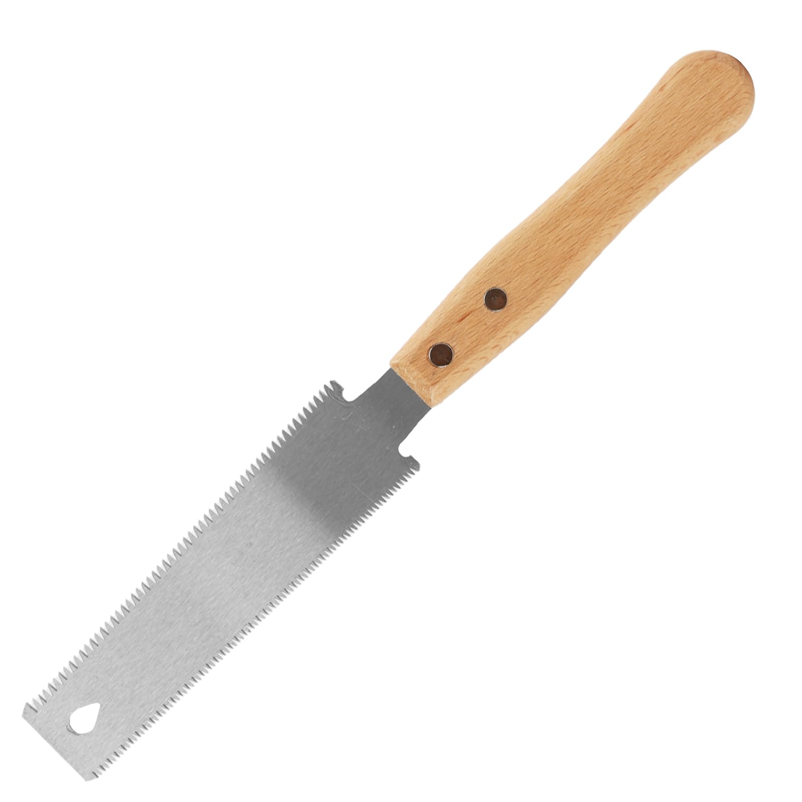 Small Japanese Hand Saw for Fine Cutting Wood, Double Edged Pull Blade 14/17 TPI, SK5 Wood Cutter with Beech Handle, Japanese Saws for Woodworking, Precision Wooden Cutter Tool for Carpentry and DIY