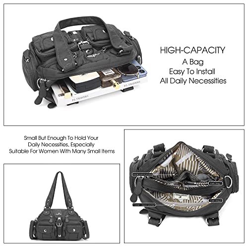 Image of Angel Kiss Hobo Crossbody Purses for Women Shoulder Bag Multipocket Soft Hobo Purses Removable Strap Leather Handbags