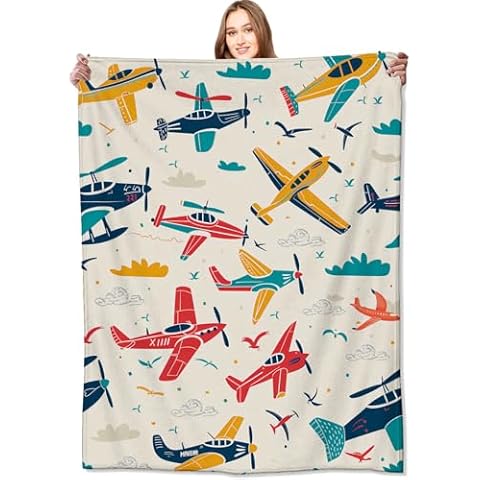 VODRM Lightweight Fleece Airplane Blanket Cover