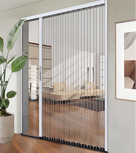 アコーディオンドア アコ ーディオンカーテン アクリルガラス製スライド式アコーディオンドア、安全ロック付き、高さ203cm、210cm、215cm、220cm、階段入口/レストラン/オフィス用プリーツゲート、穴あけ不要(198 x 211 cm)