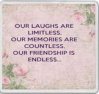 Our Laughs are Limitless, Our Memories are Countless, Our Friendship is Endless. - Large Square Acrylic Coaster