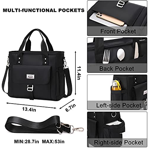 Weitars Insulated Lunch Bag For Men Women,Leak Proof Lunch Box For Work,Extra Large Lunch Tote Bag With Removable Shoulder Strap With Side Pockets,Reusable Lunch Cooler Purse For Picnic Hiking School #TOP2