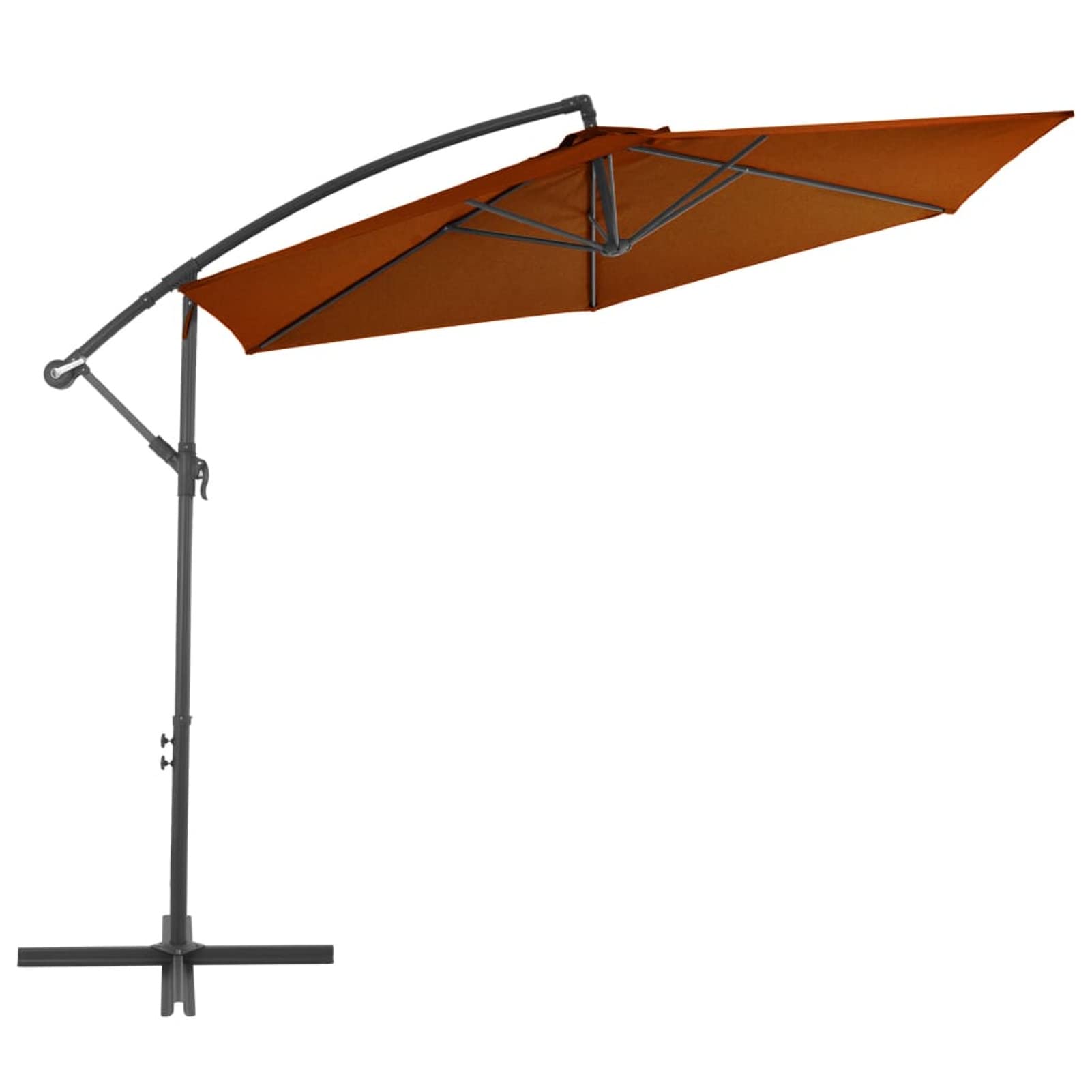 Homgoday Sombrilla jardín voladiza con Palo de Aluminio Terracota 300 cm Sombrilla de Jardín,Protección UV Sombrilla Jardín Grande Orientable Jardín Parasol