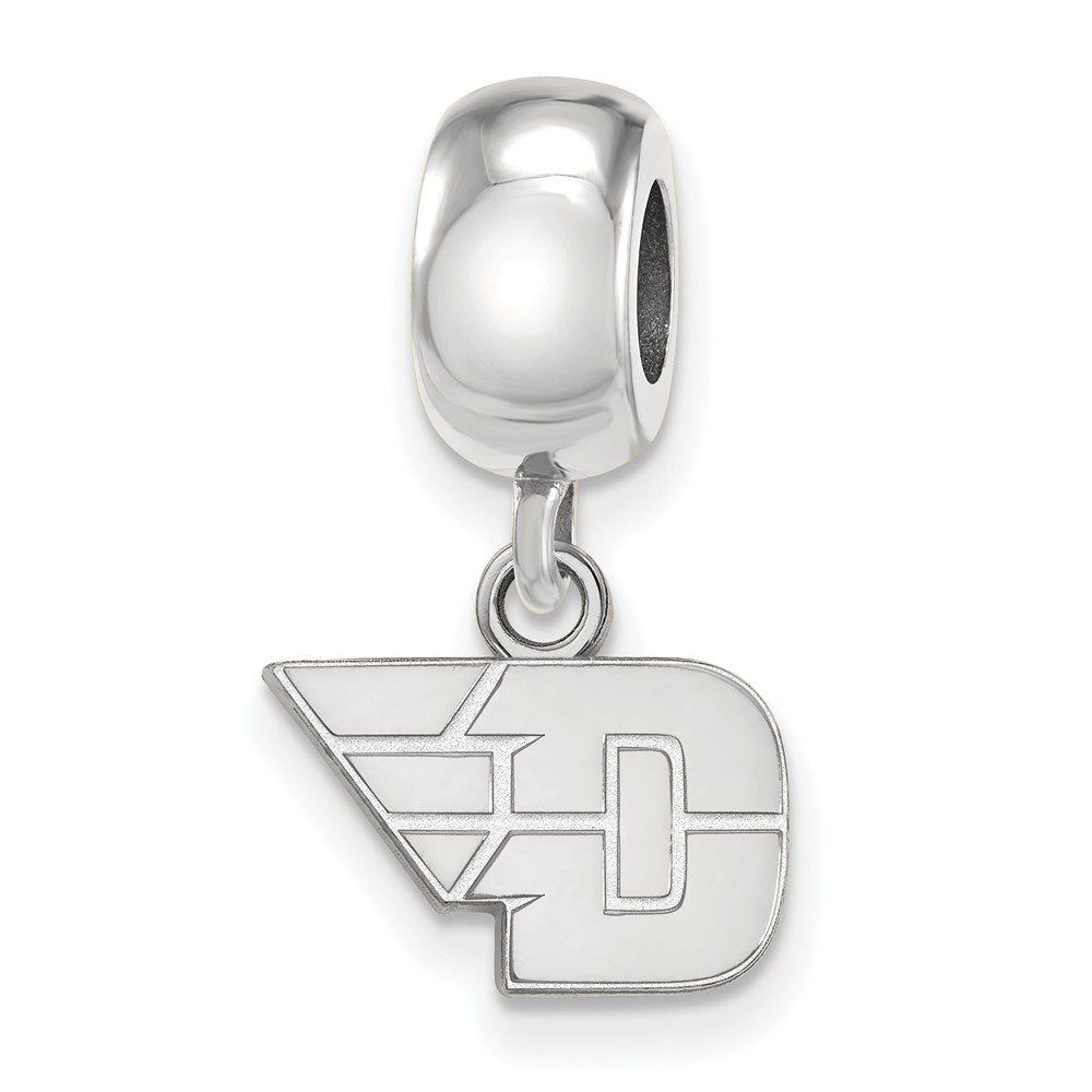 Sterling S. Rh-plated LogoArt University of Dayton XS Dangle Bead Charm, Sterling Silver