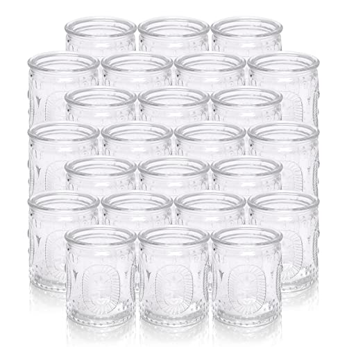 Fredom Clear Vintage Votive Candle Holders Set Of 24 Glass Votive Candle Holders Bulk Tea Lights Candle Holder For Table Centerpiece #TOP8