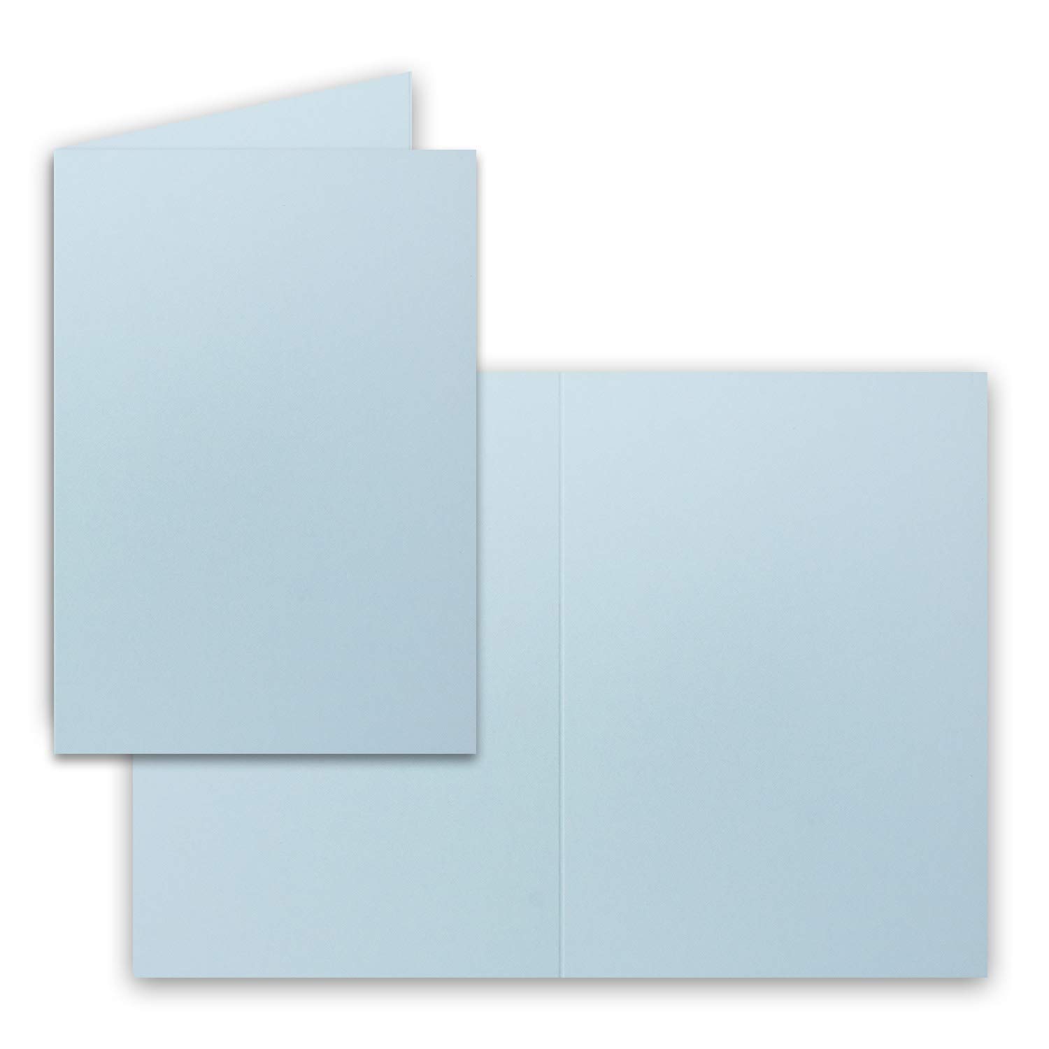200x tarjetas plegables B6 - color: azul claro - 11,5 x 17 cm (abiertas: 23 x 17 cm) - muy resistentes - tarjetas artesanales para invitaciones y tarjetas de felicitación