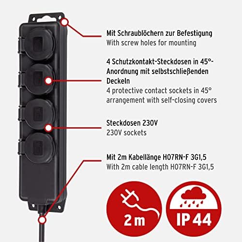 brennenstuhl 1159960 Steckdosenverteiler 2m schwarz