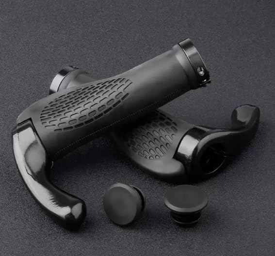 Hoggy 1 Pair Bicycle Handlebar Grips, Ergonomic Cycle Handle Grip for All MTB BMX with End Caps (Black) (B0CW98Z4GJ) Amazon Price History, Amazon Price Tracker
