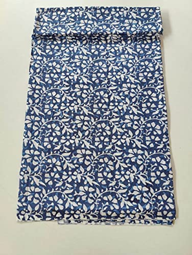 Image of Floral Printed Cotton Fabric Cloth Hand Block Print Fabric Women Material Running Jaipuri Hand Block Printed Women Dress Material Kurtis Natural 44 inch Inches Width 2.5 Meter (Pattern 40)