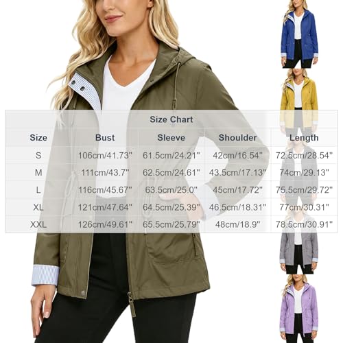 Chaquetas impermeables con capucha mujer chubasqueros resistentes al agua con cremallera 4
