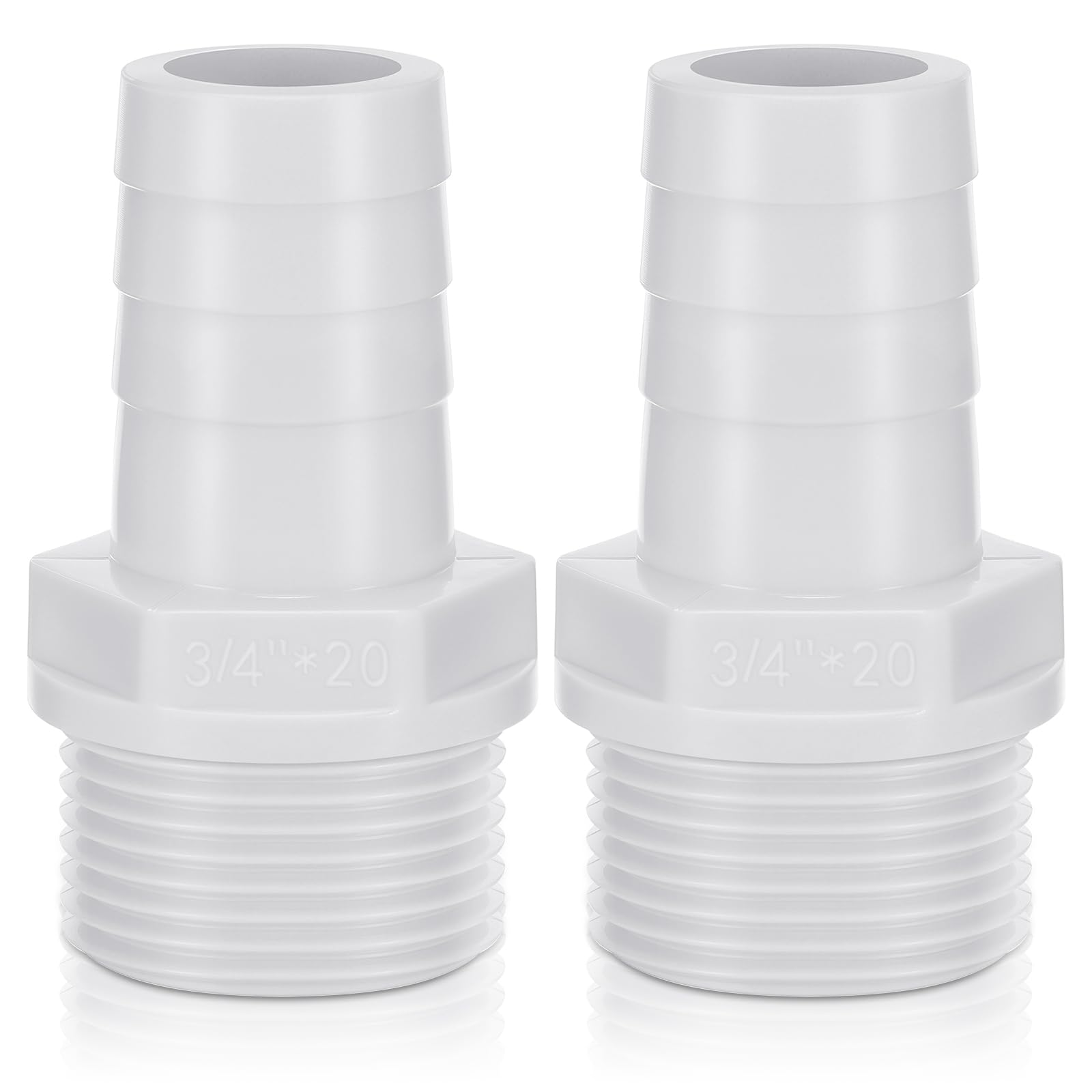 Innconee 2 Pieces Pool PVC Fitting Tube Fitting Adapter Barbed Hose Fittings Barbed x NPT Male for Industrial Tube Portable Water Garden Kitchen Hose