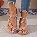 Imagen de Sandalias Mujer Atadas Al Tobillo De Piel Con Cuña Cuñas Esparto Punta Cerrada Zapato Plano Avarcas Menorquinas Sandalia Barefoot Cuero Comodas Zuecos Vestir Hippies Para Andar Comodo