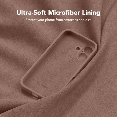 Image of Magnetic for iPhone 16 Case, Compatible with MagSafe, [Screen Protector + Full Camera Protection], Silicone Shockproof Anti-Scratch Protective Phone Case for iPhone 16 6.1 inch, Brown