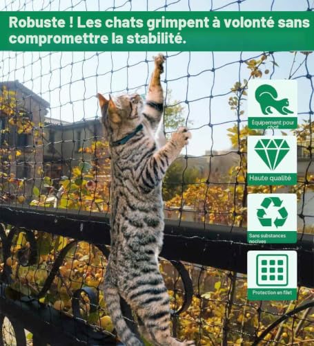 Filet chat balcon 6x3m robuste et résistant aux morsures - 7