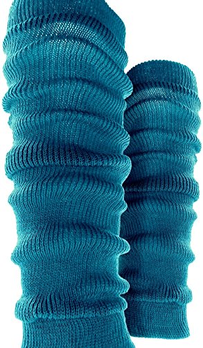 Acrylic Knit Knee-High Leg Warmer, Turquoise #TOP3