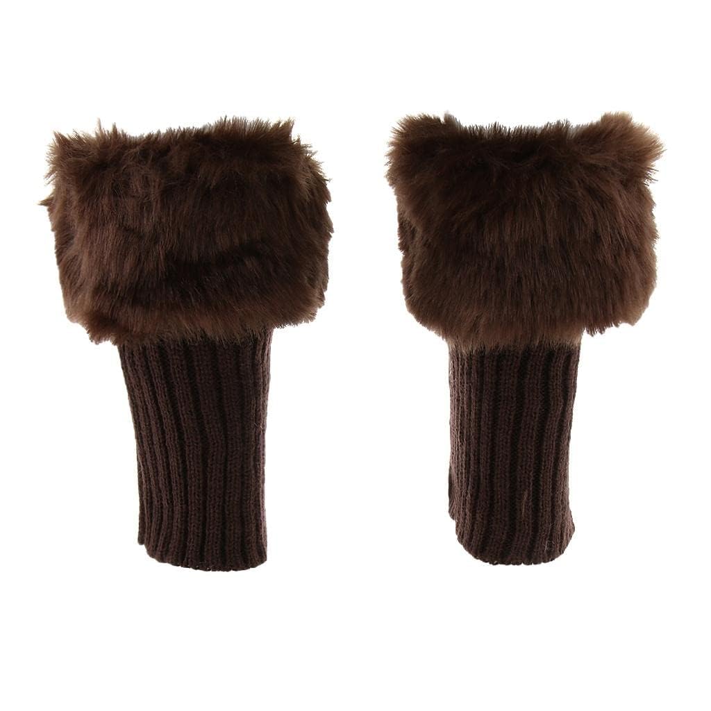 Fluffy Knit Boots Cuff Fur Trim Toppers Leg Warmer Boot Sock Sleeves Coffee | Womens Clothing |Hosiery & Socks |Leg Warmers-image-42
