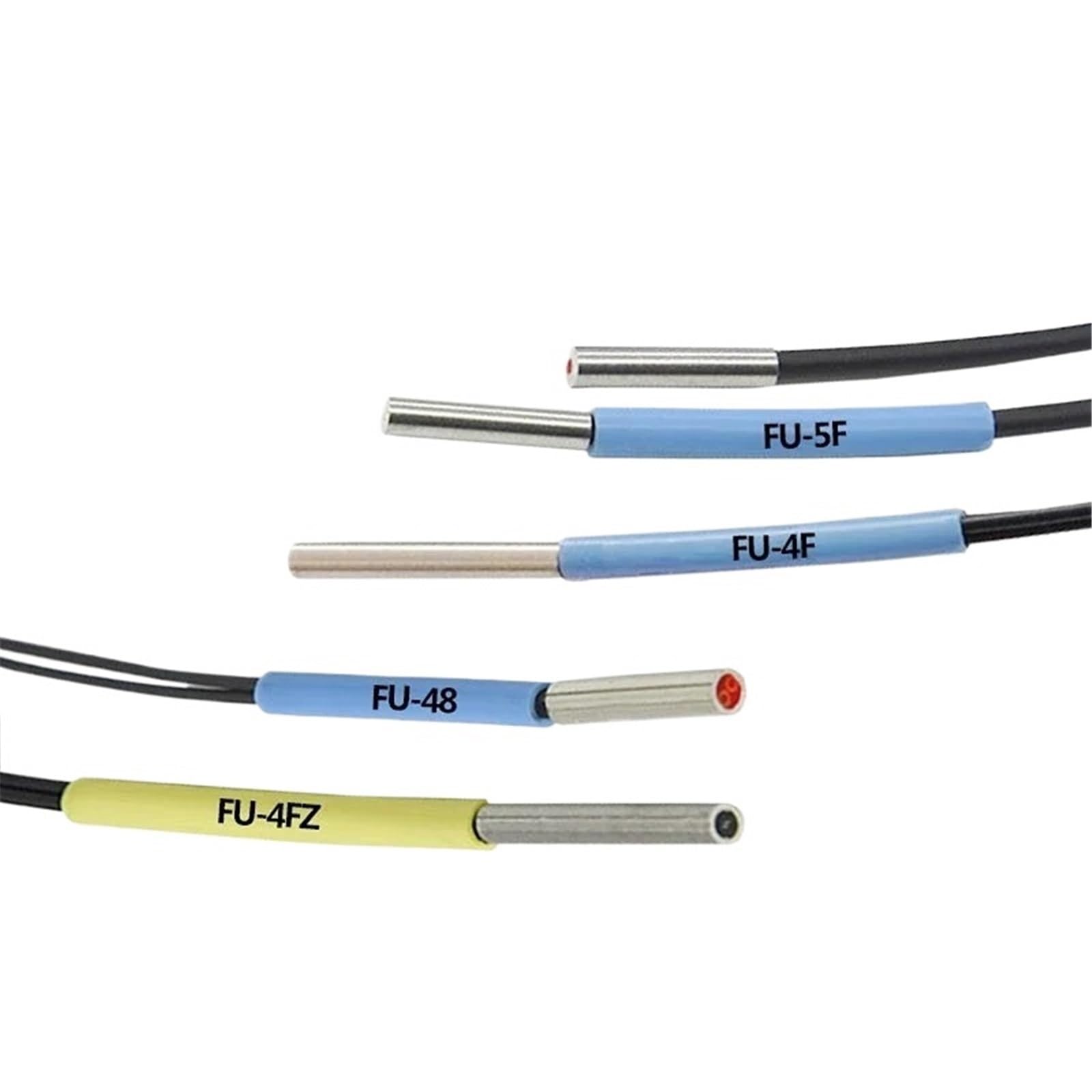 QAZXSEMUI 2PCS FU-4F FU-4FZ FU-5F FU-5FZ FU-48 FU-48U FU-49X Optical Fiber Amplifier Sensor Probe(Fu-48u)