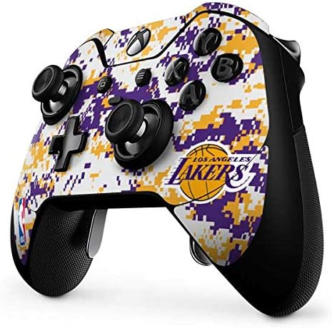 Vista 2 de Skinit Decal Gaming Skin Compatible with Xbox One Elite Controller - Officially Licensed NBA Los Angeles Lakers Digi Camo Design