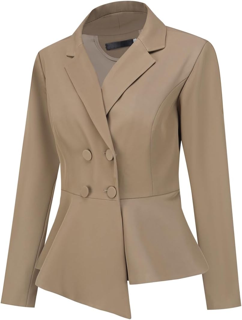 YUNCLOS Womens Suits 2 Piece Set Business Casual Double Breasted Blazer and Pantsuits for Work Office - Image 3