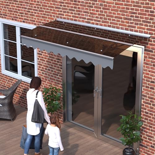 ESPIDOO 79x34 Window Door Canopy: Heavy-Duty Aluminum Awning - 0.137