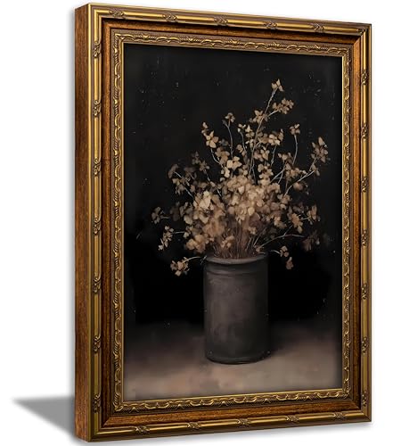 Vintage Gold Framed Wall Art Fall Dried Flowers...
