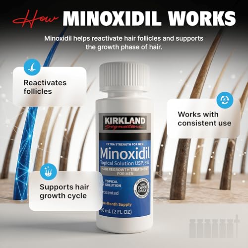 image for KIRKLAND Minoxidil Liquid Extra Strength Hair Regrowth Treatment for M