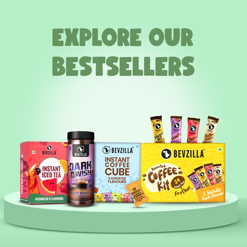 Image of Bevzilla 6X50g Classic Strong Coffee Powder|Ideal for Espresso, Latte & Cappuccino | Perfect for Hot & Cold Coffee