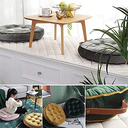 2Pcs Floor Cushion Pillow Round Tufted Meditation Cushion,23 In Velvet Solid Color Seat Cushion With Handle,Tatami Floor Round Cushion,For Home Office Patio Dining Chairs,Green #TOP5