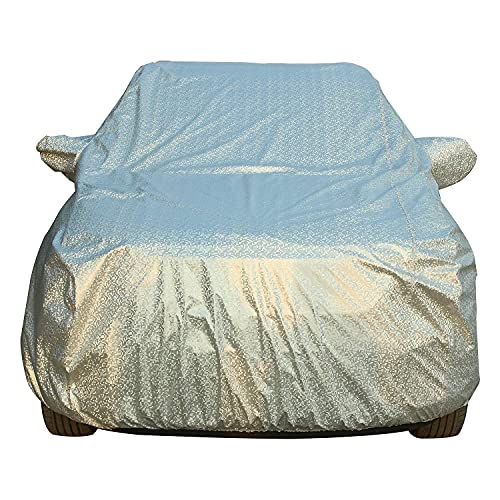 Image of Allextreme Car Body Cover for Hyundai Xcent All Models & Years 100% Waterproof Triple Stitched with Mirror Pockets Full Bottom Elastic Dustproof Heat & UV Resistant Full Body Protection (Silver)