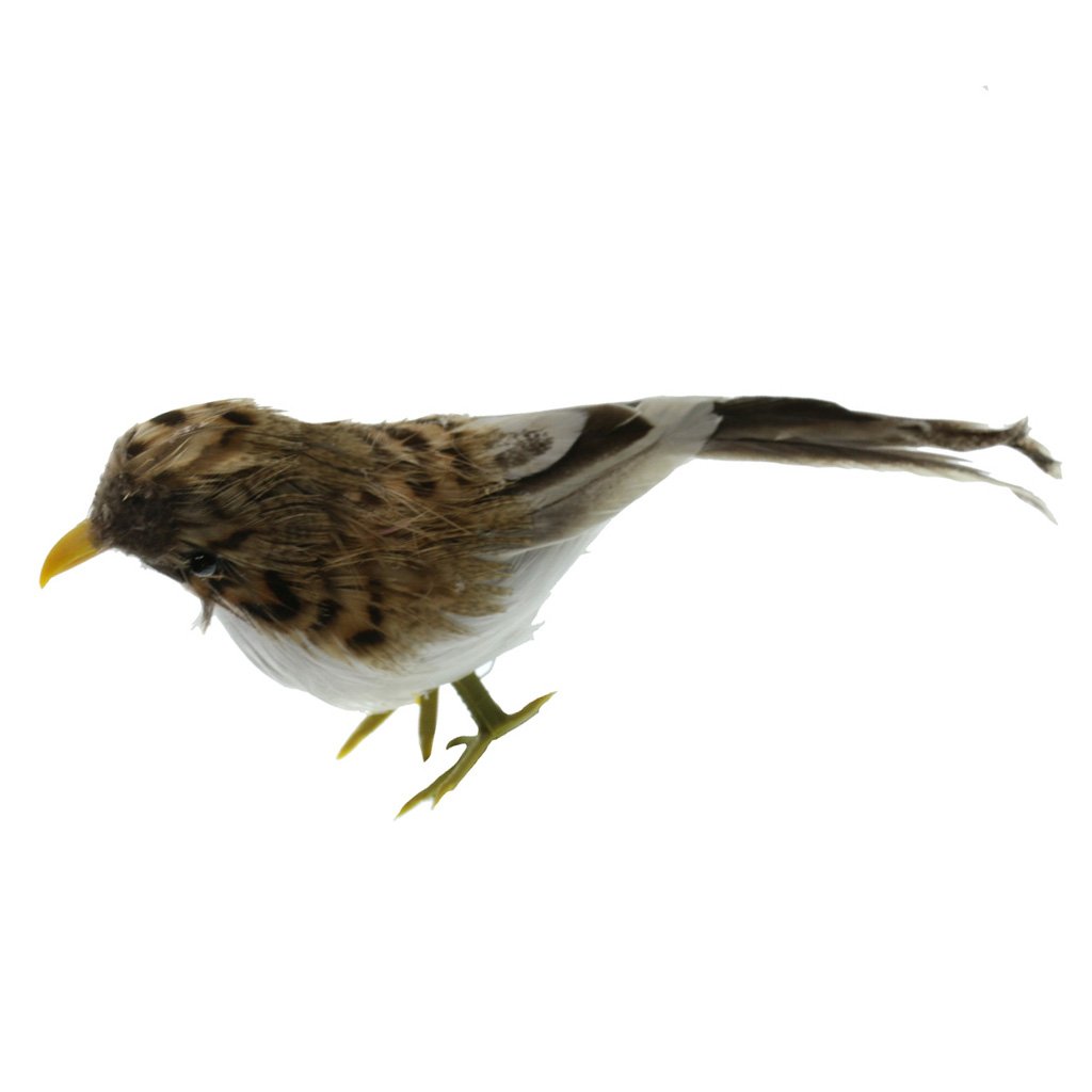 Artificial Bird Feathered Realistic Sparrow Home Garden Tree Decoration 1