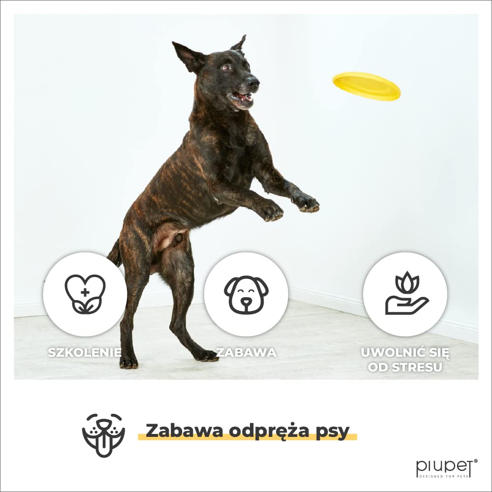 PiuPet® Frisbee dla psów, średnica 22 cm, zestaw 2 sztuk, zabawka dla psa, do uczenia psów sztuczek, niezniszczalne