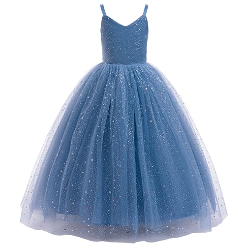 Glamulice Princess Sparkle Tulle Dress Flower Girl Little/Big Girls Wedding Bridesmaid Dresses Pageant Party Ball Gown