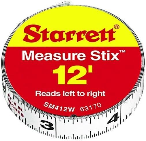 Starrett L.S. SM412W 1/2" x 12' Measure Stix Tape W/Adhesive Backing 1/EA