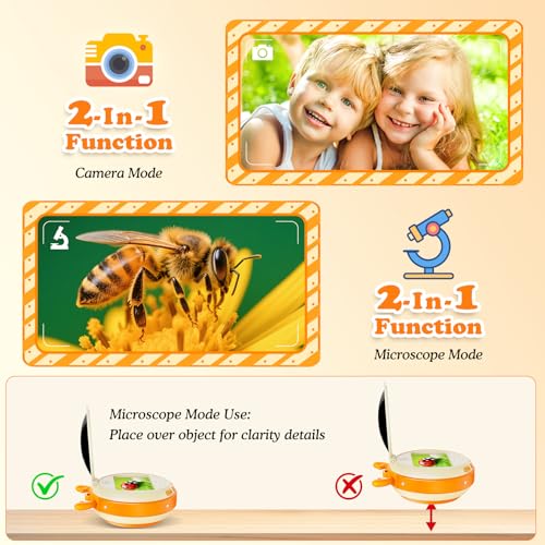Image of Hayve Kids Microscope and Camera 2.0 inch IPS Screen Kid Electronic Toys