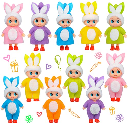 11 Pieces Elf Doll Plush Dolls Elf Tiny Elves Novelty Toys Rabbit Elf Accessories for Little Girls and Boys Holiday Easter New Year Decorations