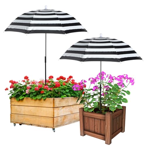 Abbylike 2 Set Plant Umbrellas for Outdoor Plants, Garden Umbrella
