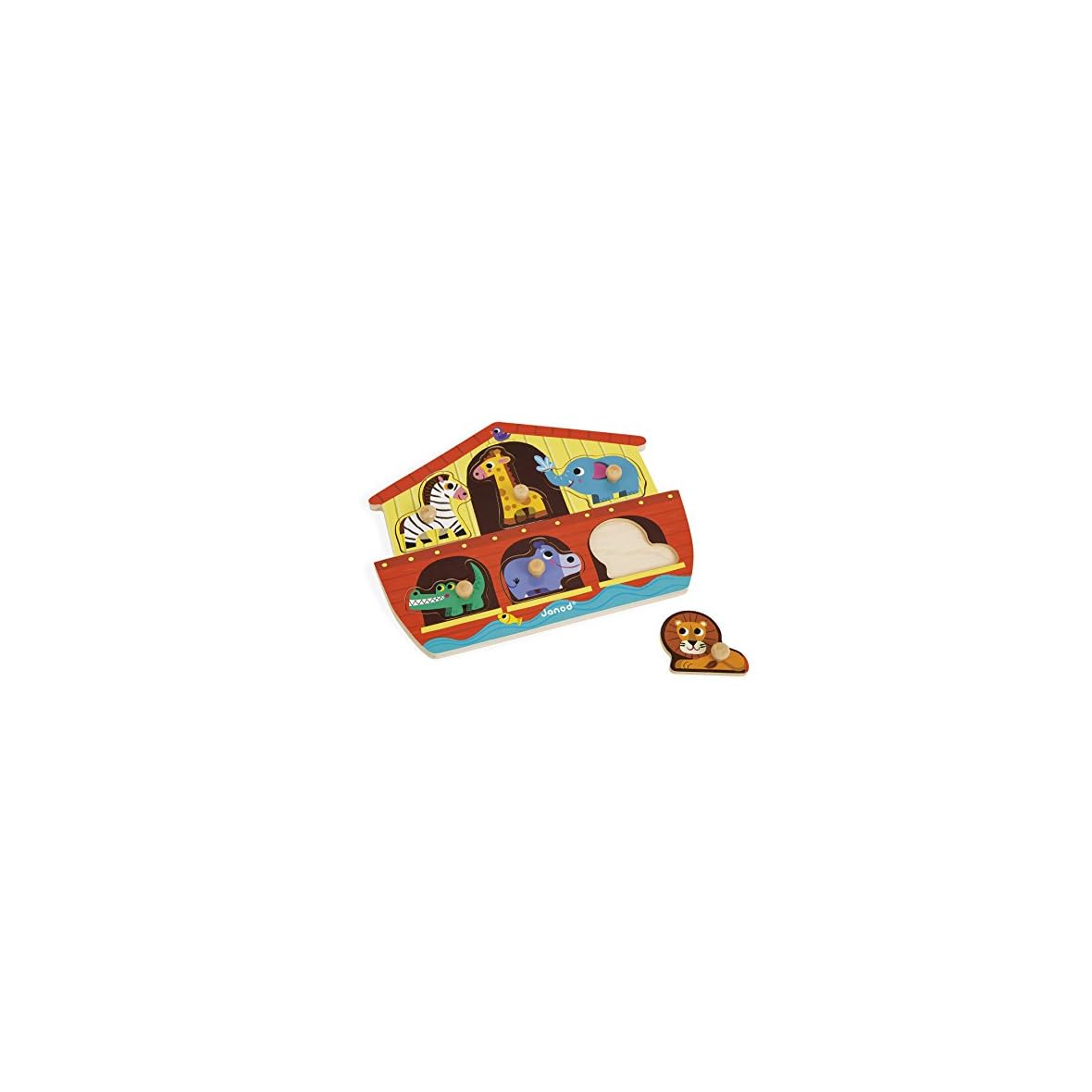 Janod- Arca De Noé Puzle, 6 Piezas, Multicolor (j07062)